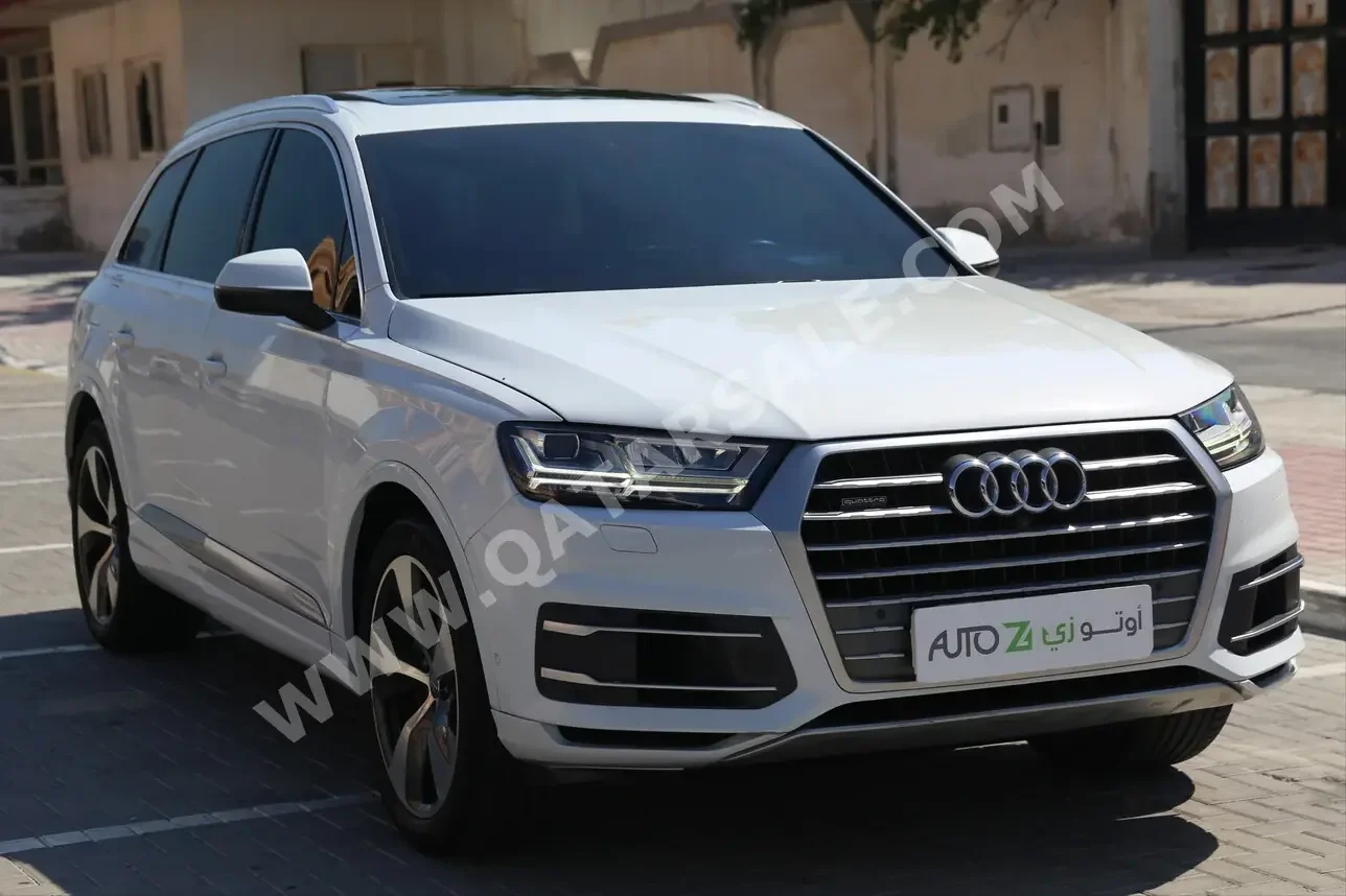 Audi  Q7  45 TFSI Quattro  2018  Automatic  79,800 Km  6 Cylinder  All Wheel Drive (AWD)  SUV  White