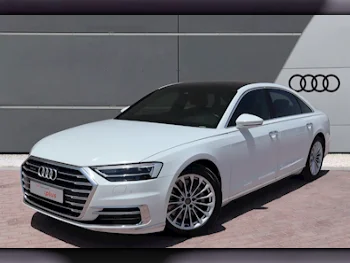 Audi  A8  3.0  2018  Automatic  62,000 Km  6 Cylinder  All Wheel Drive (AWD)  Sedan  White