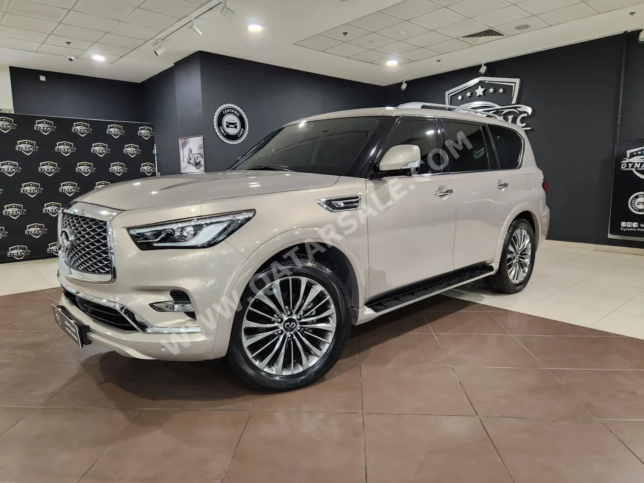 Infiniti  QX  80  2021  Automatic  9,000 Km  8 Cylinder  Four Wheel Drive (4WD)  SUV  Gold  With Warranty