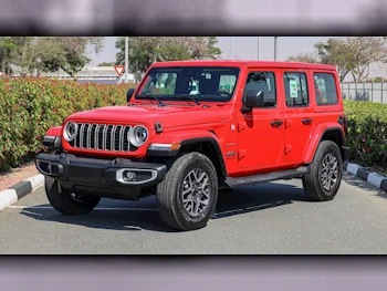 Jeep  Wrangler  Sahara  2024  Automatic  0 Km  4 Cylinder  Four Wheel Drive (4WD)  SUV  Red  With Warranty