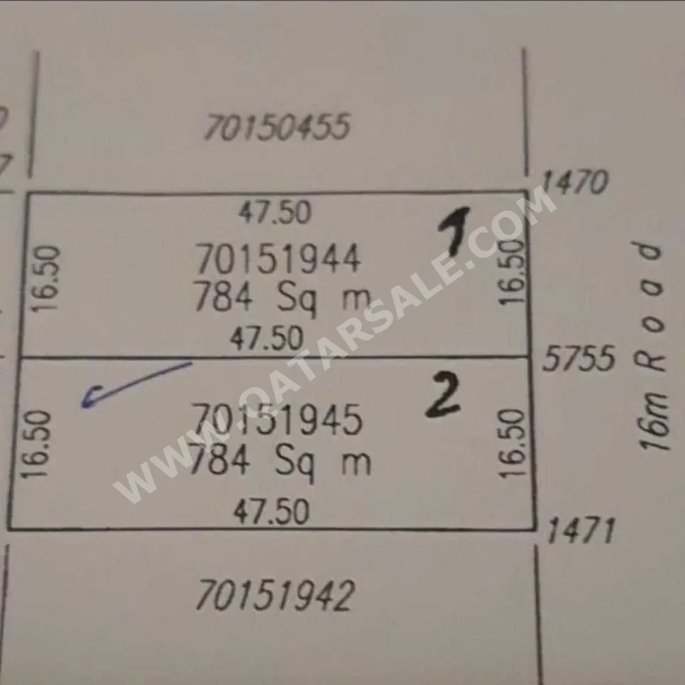 Lands For Sale in Al Daayen  - Umm Qarn  -Area Size 780 Square Meter