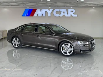 Audi  A8  50 TFSI  2015  Automatic  192٬000 Km  6 Cylinder  Rear Wheel Drive (RWD)  Sedan  Brown