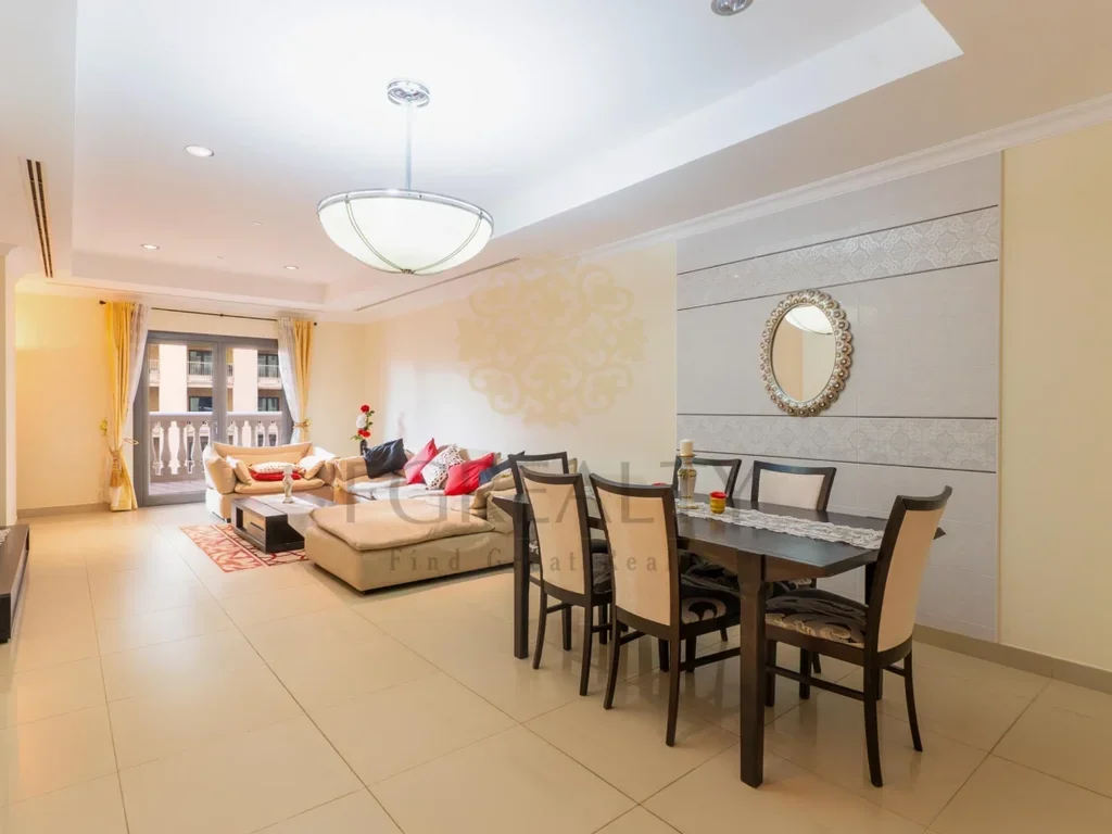 2 Bedrooms  Apartment  For Rent  in Doha -  The Pearl  Fully Furnished