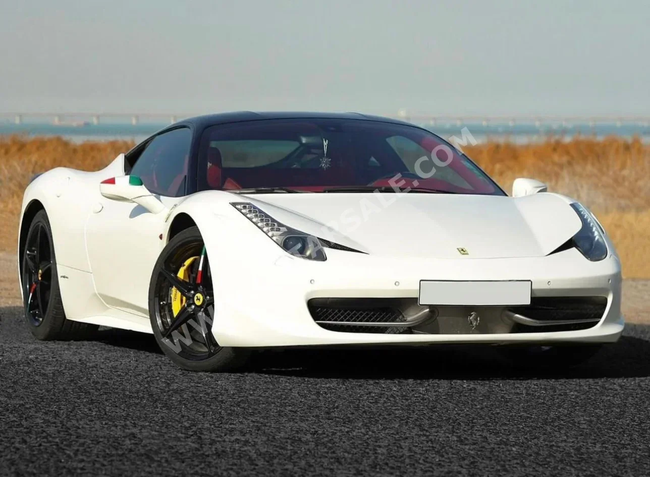 فيراري  458  2012  اوتوماتيك  95,000 كم  8 سلندر  دفع خلفي  كوبيه \ سبورت  أبيض