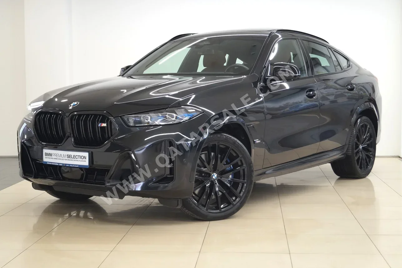 BMW  X-Series  X6 M60i  2024  Automatic  14,000 Km  8 Cylinder  Four Wheel Drive (4WD)  SUV  Black  With Warranty