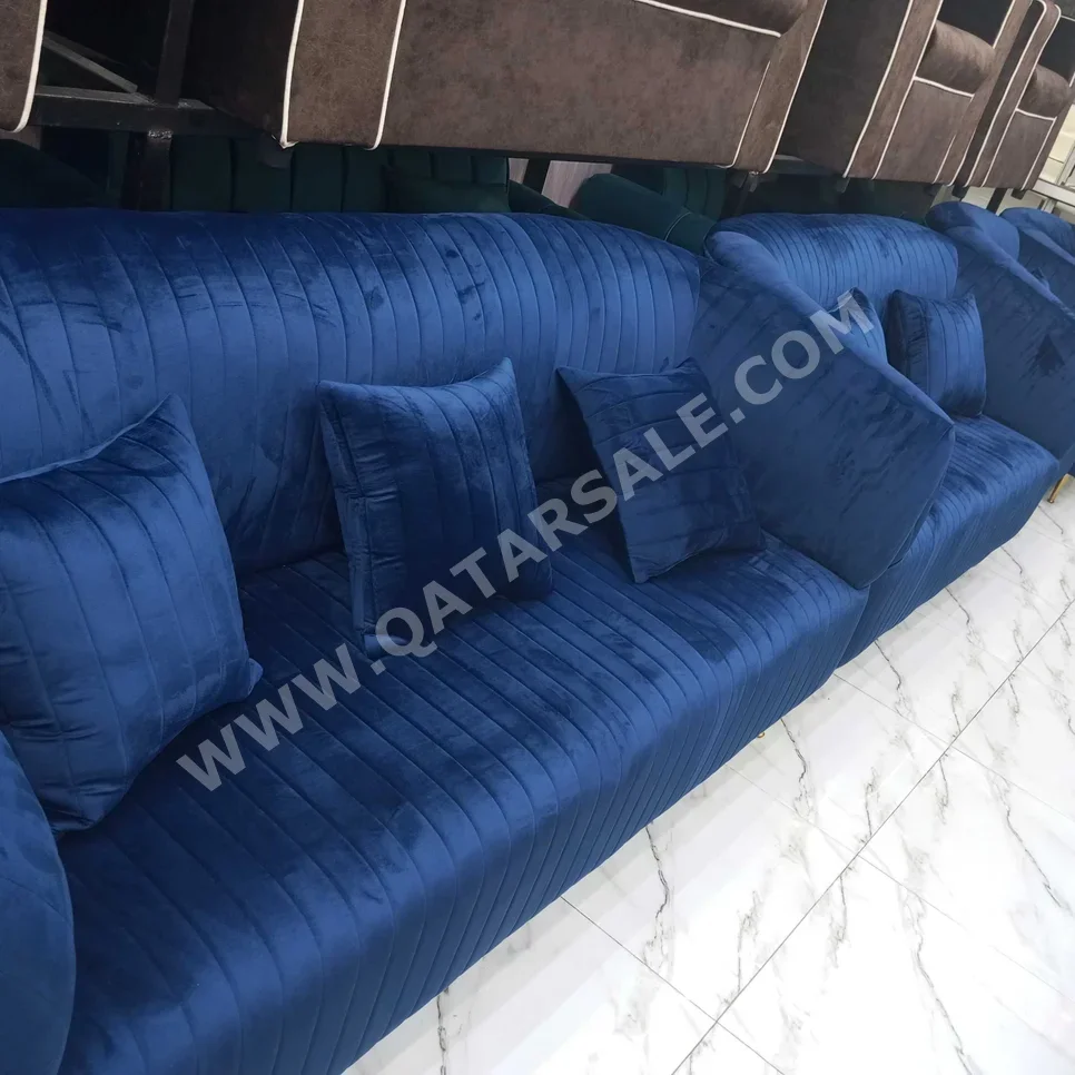 Sofas, Couches & Chairs Sofa Set  - Velvet  - Blue