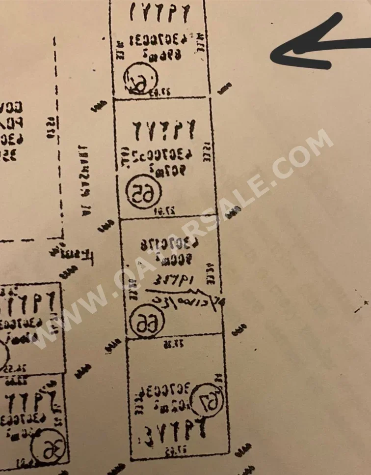 Lands For Sale in Doha  - Fereej Al Ali  -Area Size 900 Square Meter