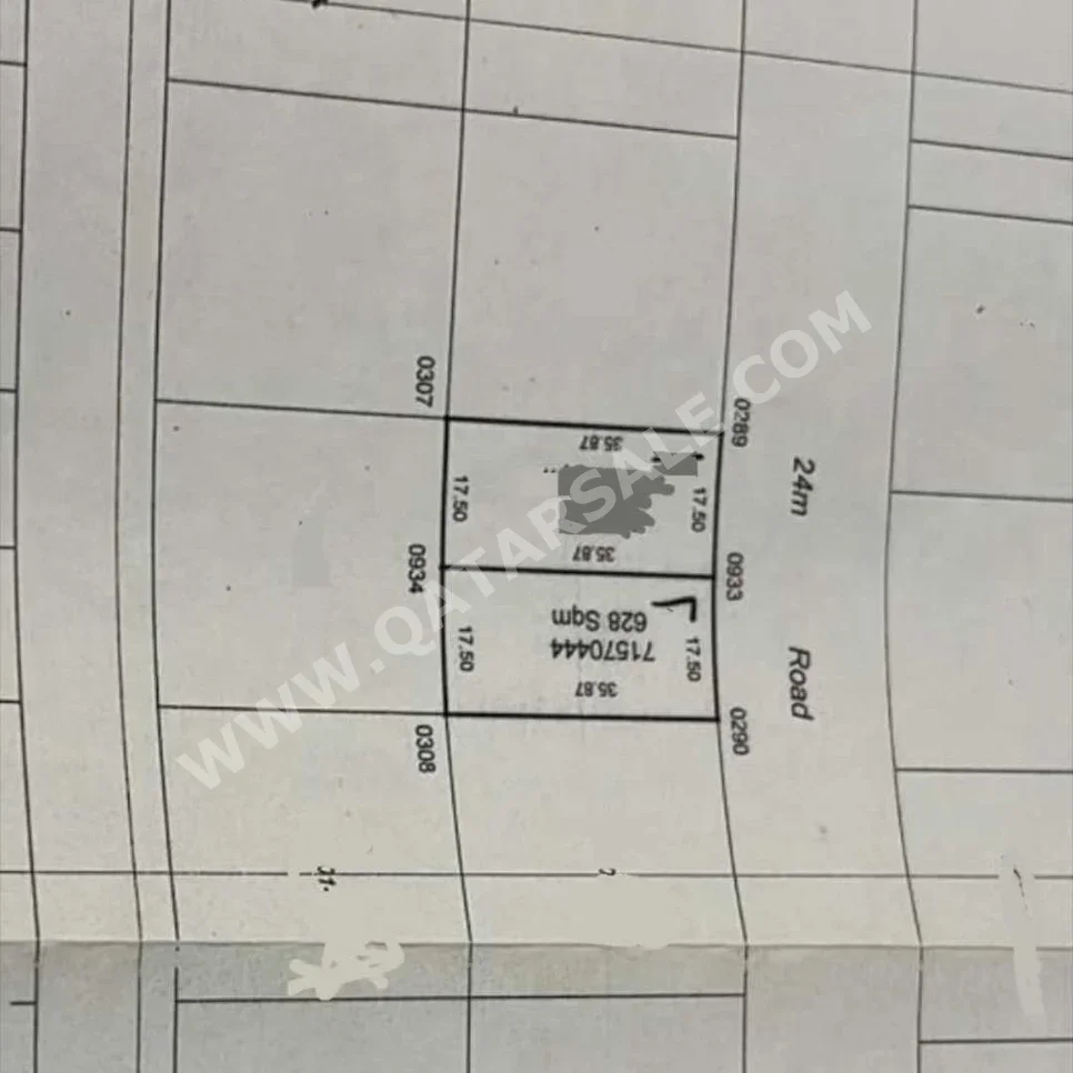 Lands For Sale in Umm Salal  - Umm Salal Ali  -Area Size 628 Square Meter