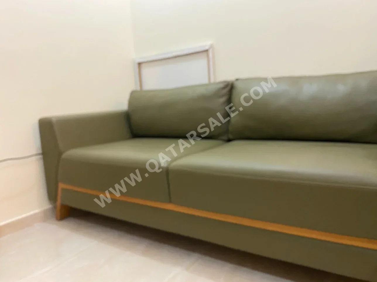 Sofas, Couches & Chairs Sofa Set  - Genuine Leather  - Green  - With Table