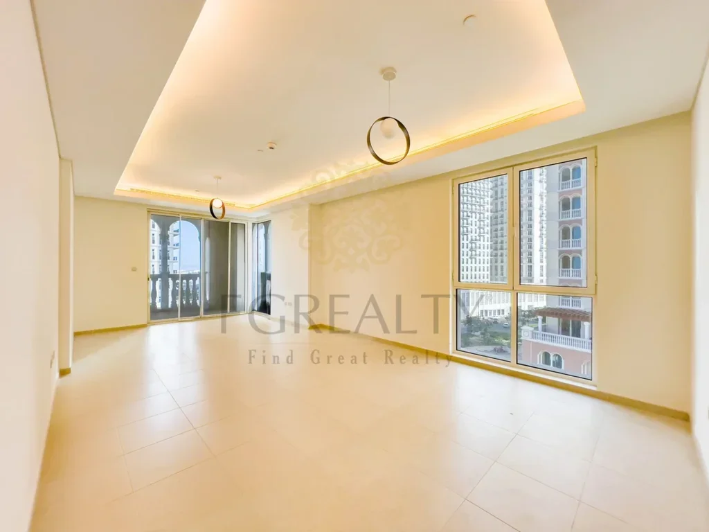 2 Bedrooms  Apartment  For Rent  in Doha -  The Pearl  Not Furnished