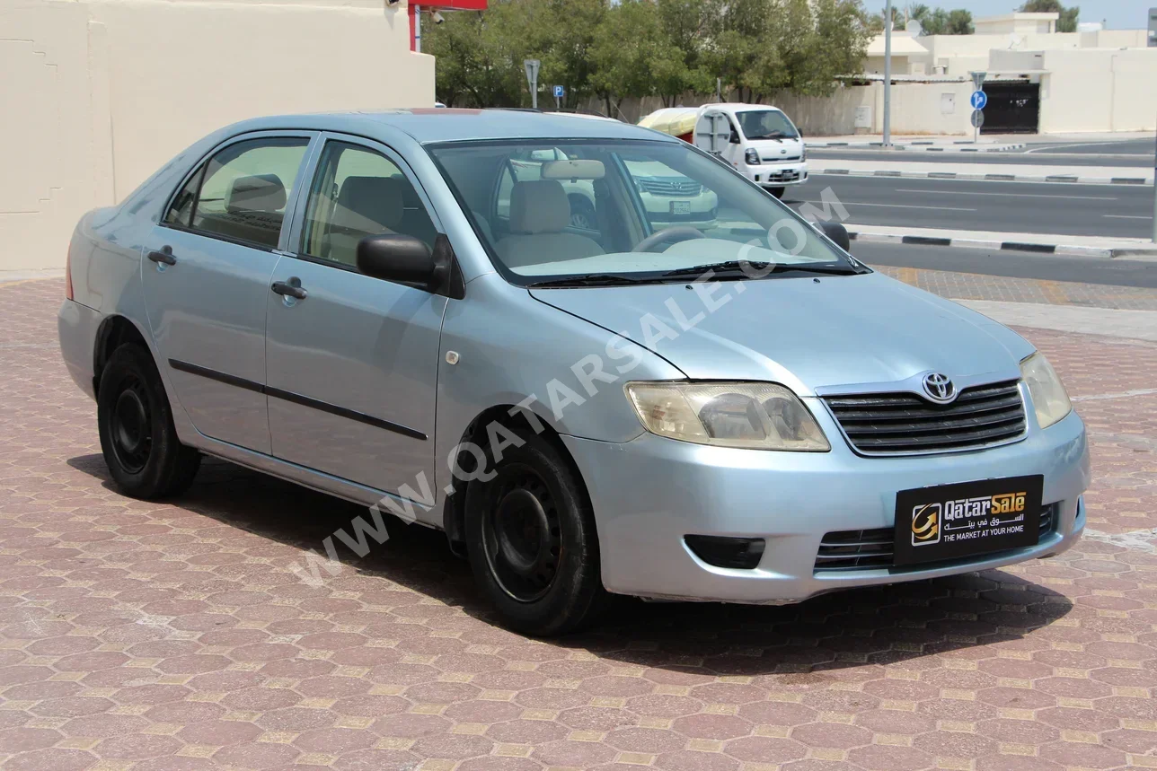 Toyota  Corolla  2005  Manual  229,000 Km  4 Cylinder  Front Wheel Drive (FWD)  Sedan  Sky Blue