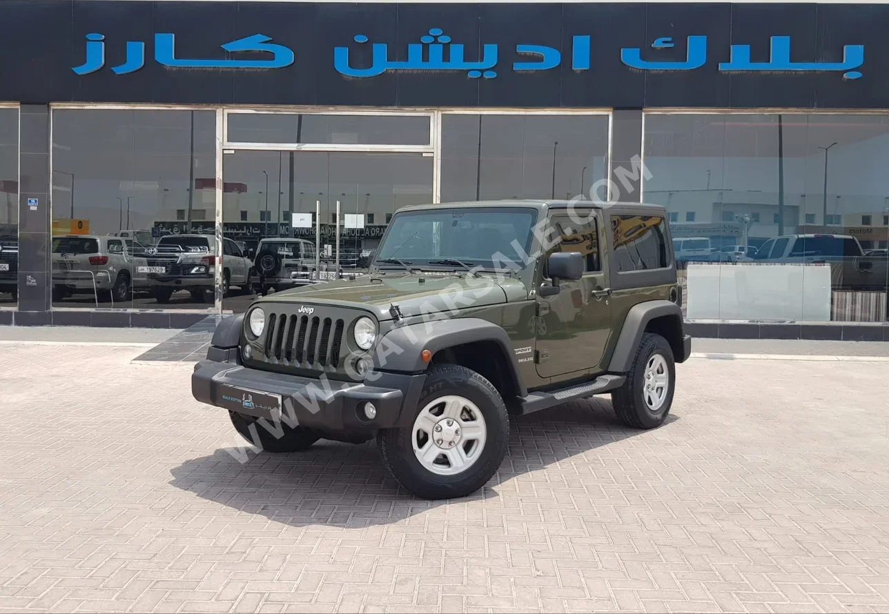 Jeep  Wrangler  Sport  2015  Automatic  107,000 Km  6 Cylinder  Four Wheel Drive (4WD)  SUV  Olive Green