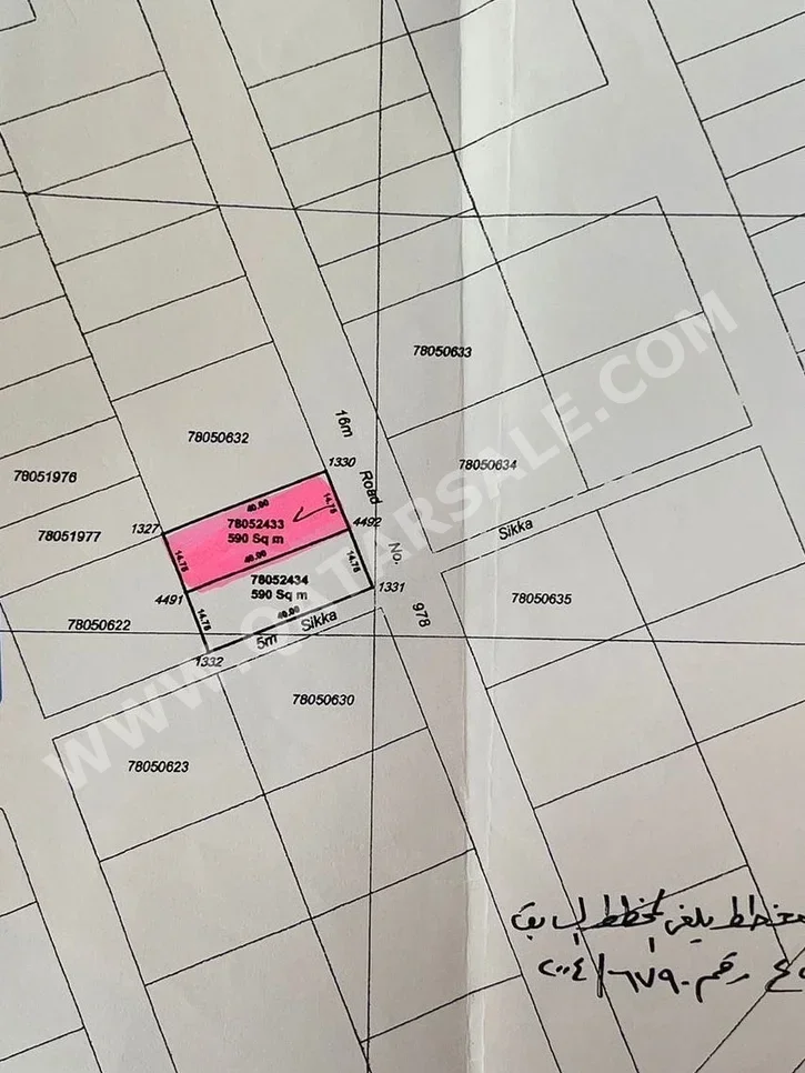 Lands For Sale in Al Shamal  - Abo Dhalouf  -Area Size 590 Square Meter