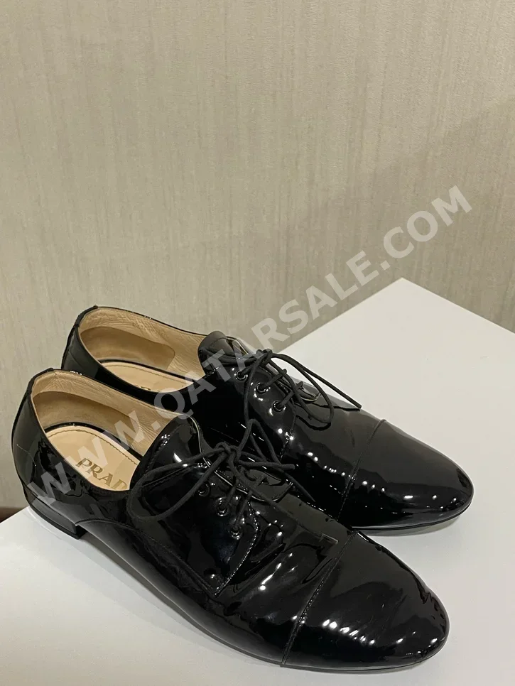 Shoes Prada  Genuine Leather  Black Size 38  Women