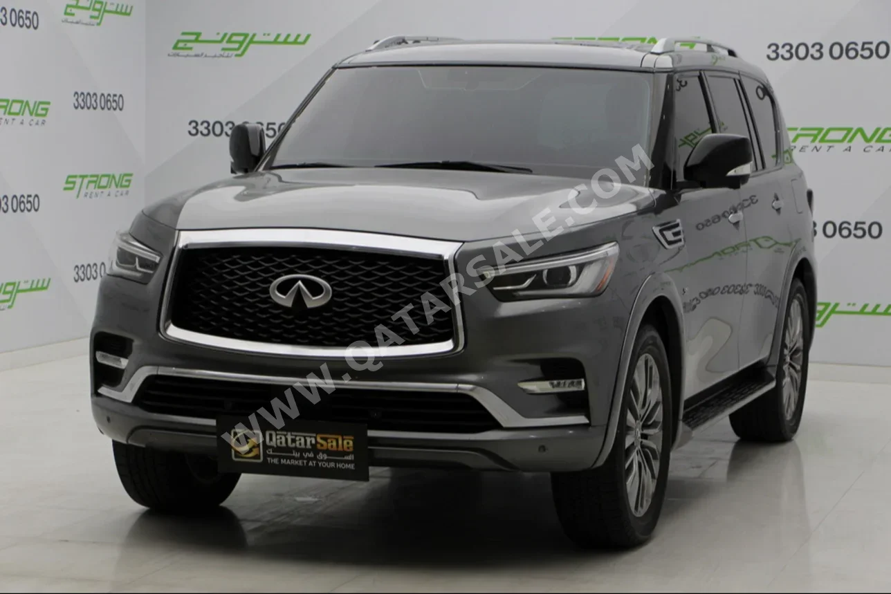 Infiniti  QX  80  2018  Automatic  90,000 Km  8 Cylinder  Rear Wheel Drive (RWD)  SUV  Gray