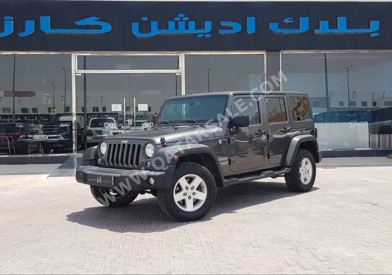 Jeep  Wrangler  Sport  2017  Automatic  99٬500 Km  6 Cylinder  Four Wheel Drive (4WD)  SUV  Gray