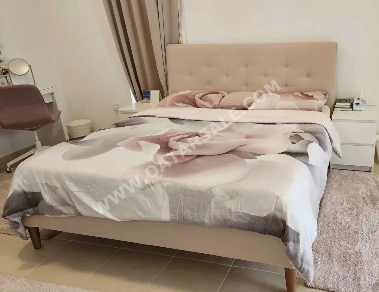 Beds - IKEA  - King  - Pink  - Mattress Included
