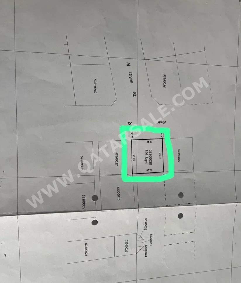 Lands For Sale in Al Rayyan  - Al Luqta  -Area Size 896 Square Meter