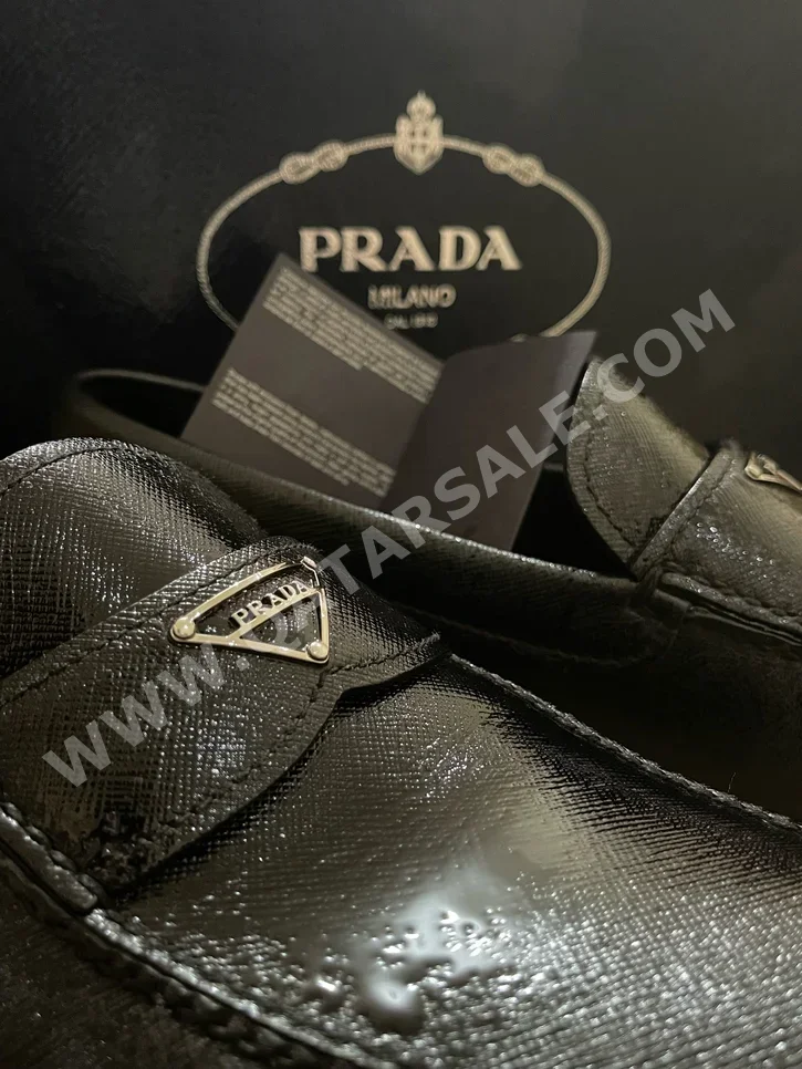 Shoes Prada  Genuine Leather  Black Size 43  Italy  Men