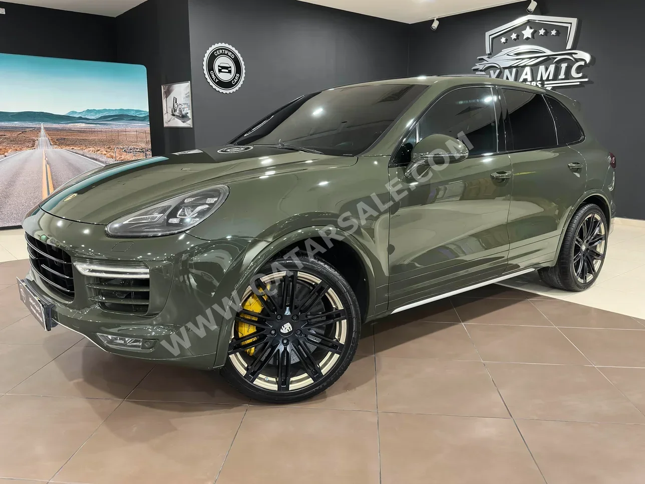 Porsche  Cayenne  Turbo  2015  Automatic  89,000 Km  8 Cylinder  Four Wheel Drive (4WD)  SUV  Green  With Warranty