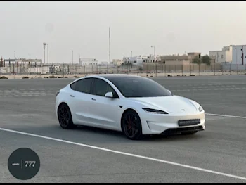 Tesla  Model 3  3 Cylinder  Sedan  White  2024