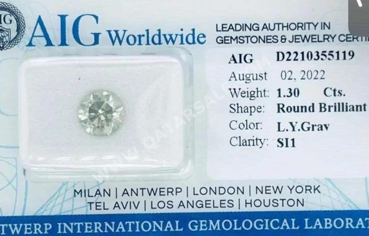 Diamond Pendants Color L  Excellent  1.3 Carat  Round  SI1