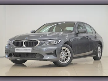 BMW  3-Series  320i  2021  Automatic  53,900 Km  4 Cylinder  Rear Wheel Drive (RWD)  Sedan  Gray  With Warranty