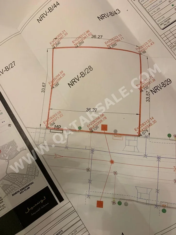 Lands For Sale in Lusail  - North Residential Villa  -Area Size 1٬219 Square Meter