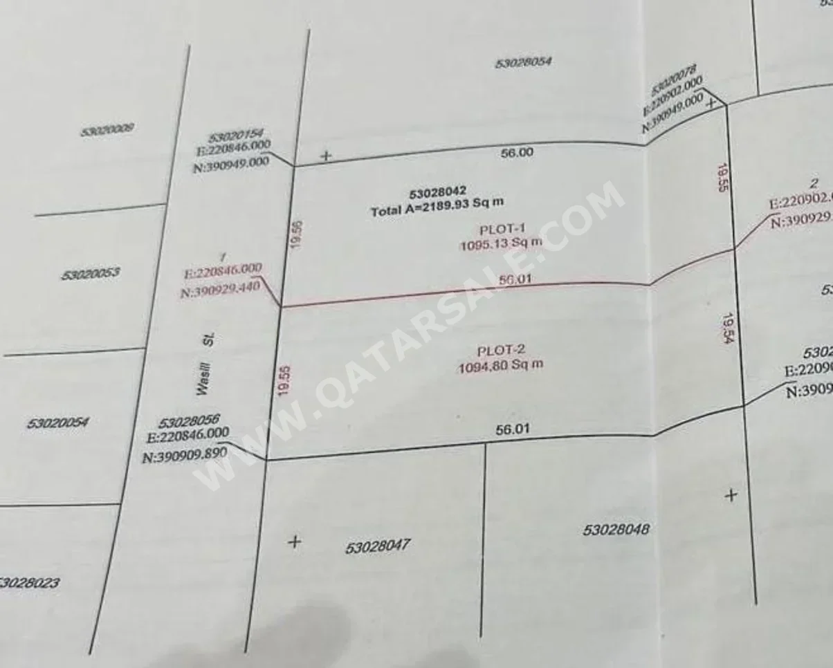 Lands For Sale in Al Rayyan  - Muaither  -Area Size 1٬095 Square Meter