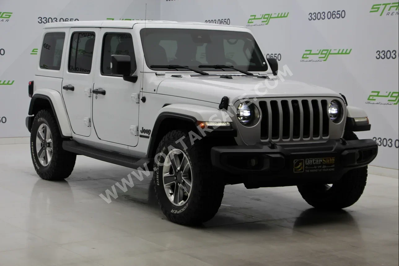 Jeep  Wrangler  Sahara  2021  Automatic  80,000 Km  6 Cylinder  Four Wheel Drive (4WD)  SUV  White  With Warranty