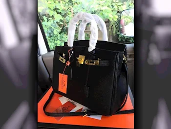 Tote Bag  - Hermes  - Black  - Genuine Leather  - For Women