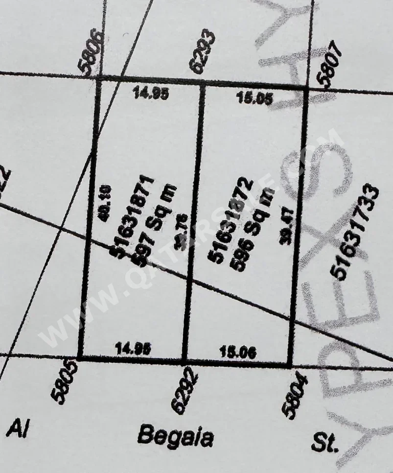 Lands For Sale in Al Rayyan  - Izghawa  -Area Size 596 Square Meter