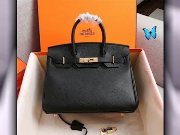 Tote Bag  - Hermes  - Black  - Genuine Leather  - For Women