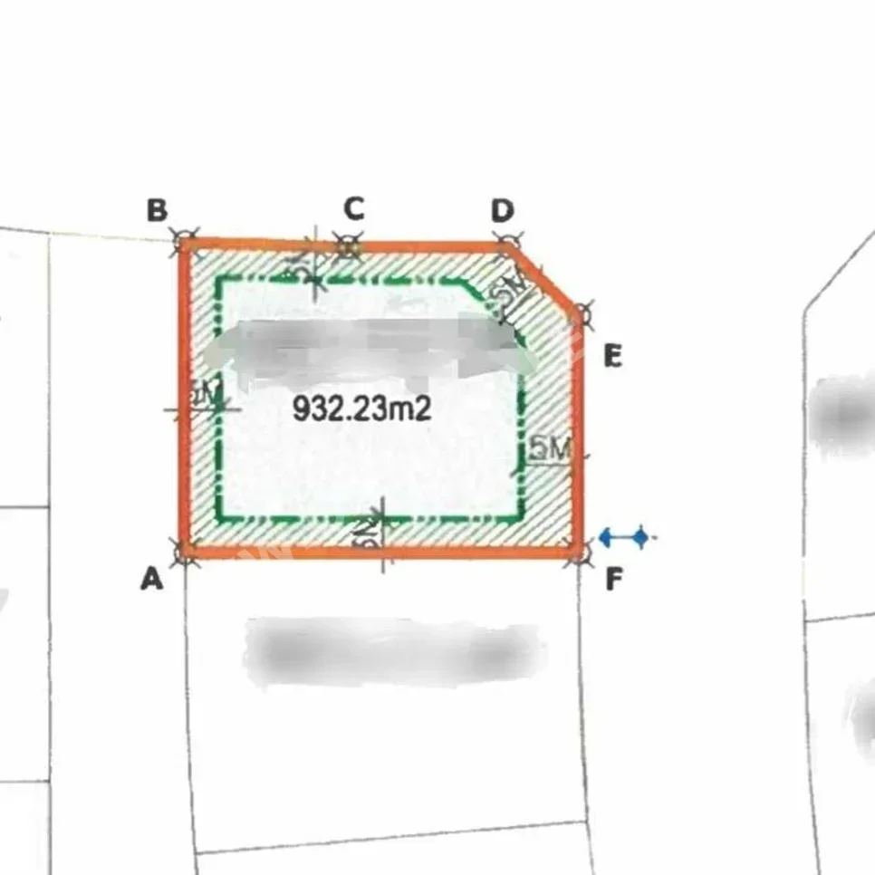 Lands For Sale in Lusail  - North Residential Villa  -Area Size 932 Square Meter