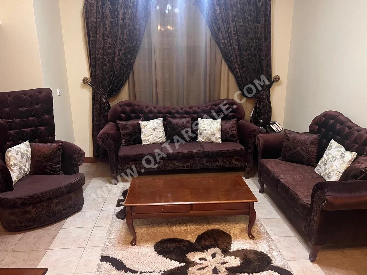 Sofas, Couches & Chairs Sofa Set  - Chenille  - Brown