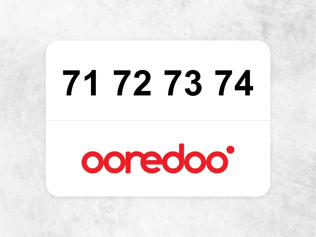 Ooredoo Mobile Phone  71 72 73 74