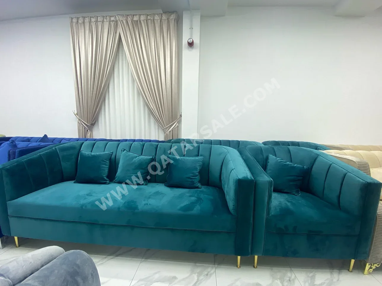 Sofas, Couches & Chairs Sofa Set  - Green & Beige