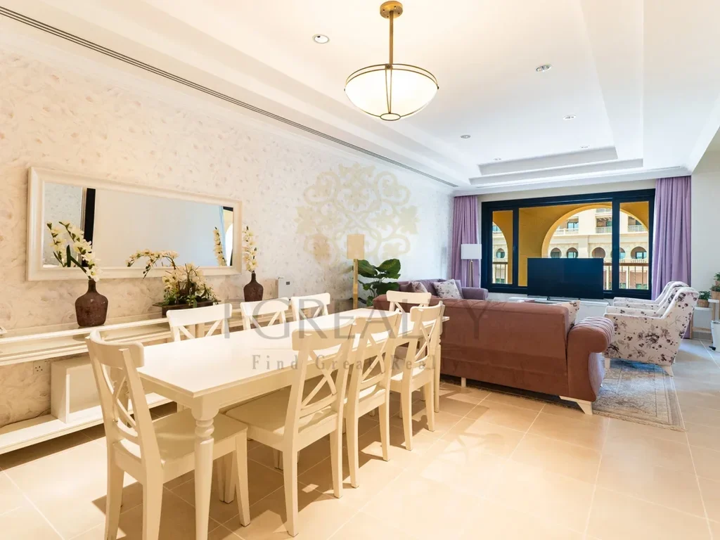 2 Bedrooms  Apartment  For Rent  in Doha -  The Pearl  Fully Furnished