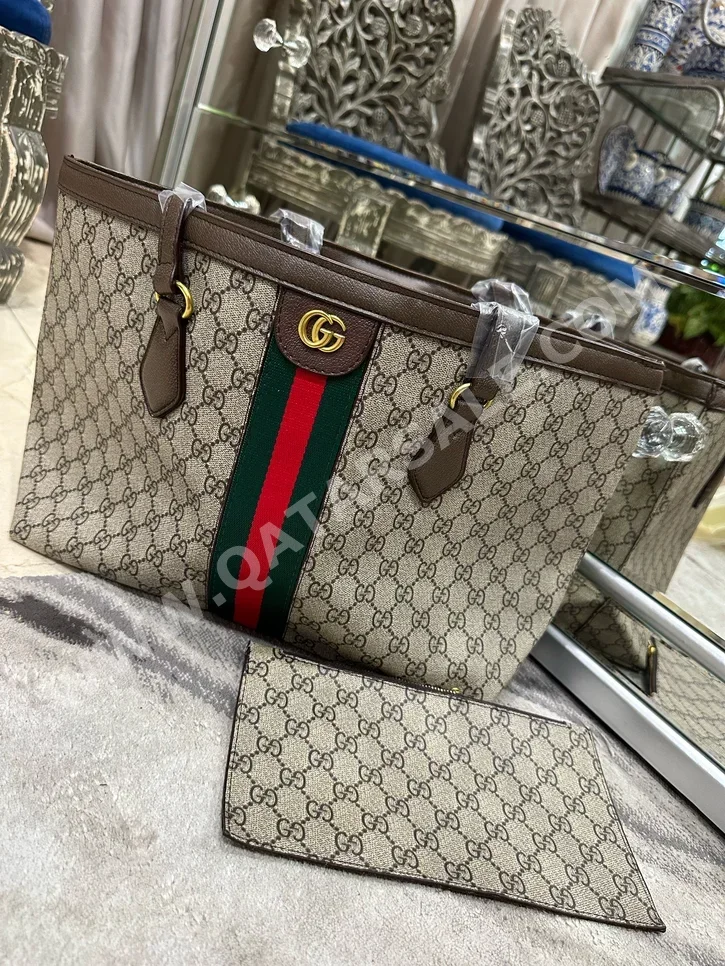 Tote Bag  - Gucci  - Red  - Genuine Leather  - For Women