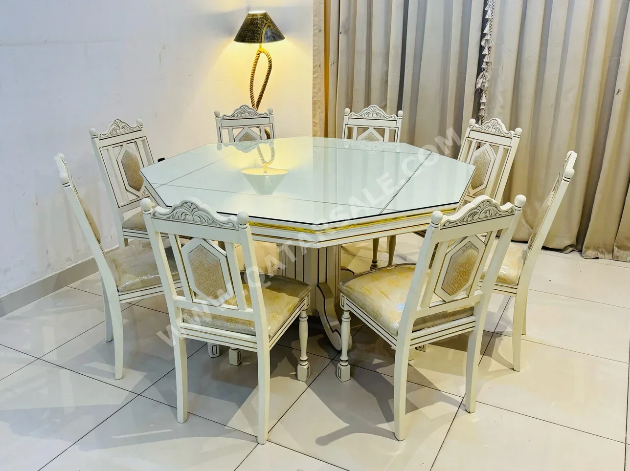 Dining Table with Chairs  - White