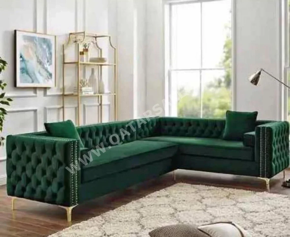 Sofas, Couches & Chairs 3-Seat Sofa  - Green  - With Table  and Side Tables