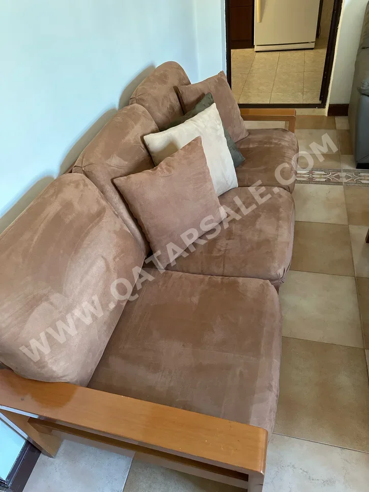 Sofas, Couches & Chairs - Cotton / Cotton Blend  - Brown  - With Table