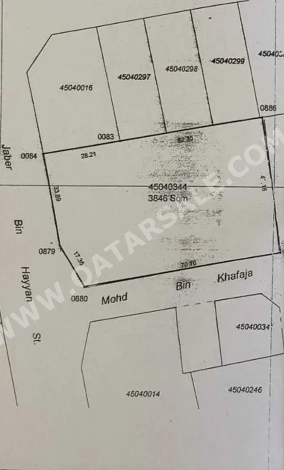 Lands For Sale in Doha  - Old Airport  -Area Size 3٬846 Square Meter