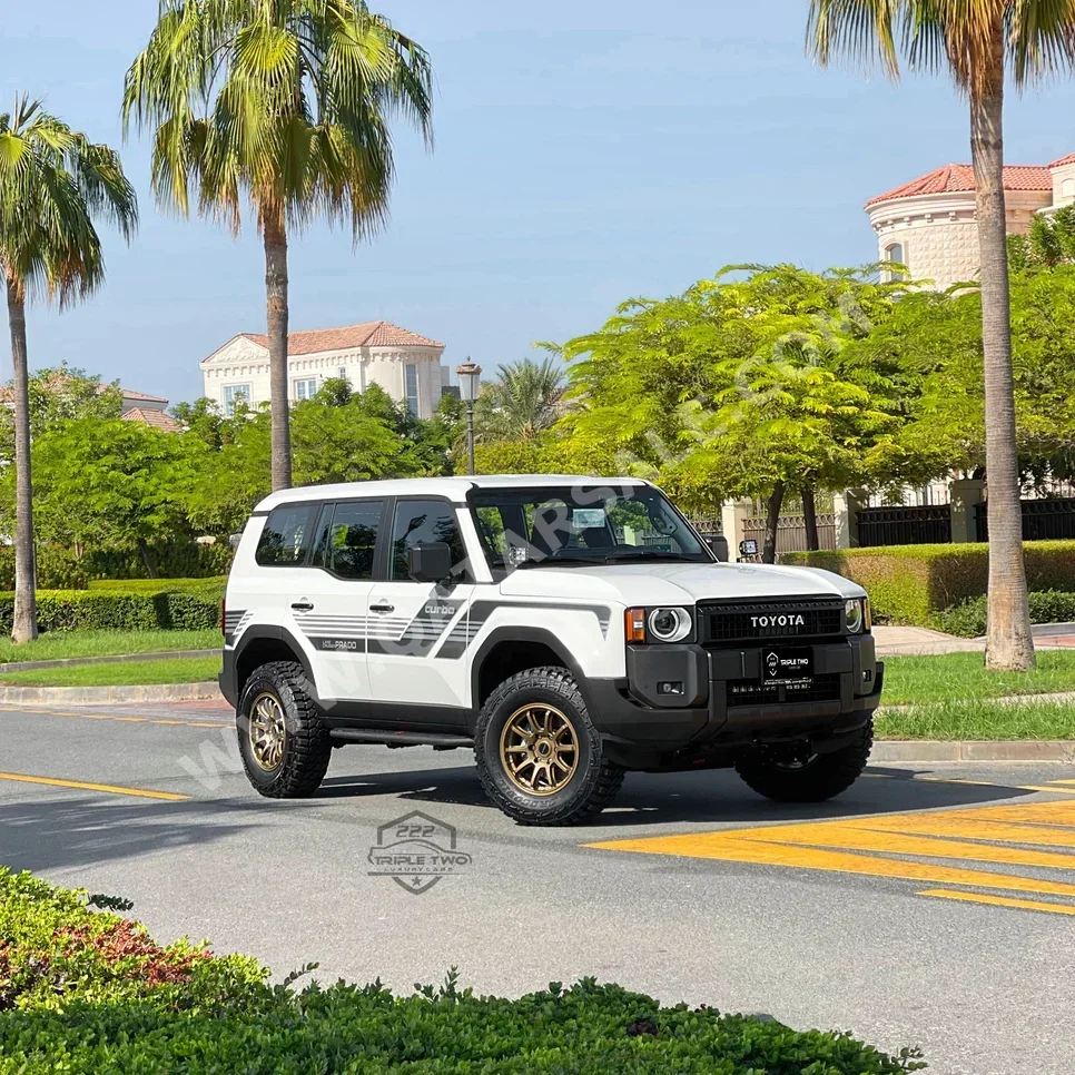 Toyota  Prado  TX Turbo  2024  Automatic  1,700 Km  4 Cylinder  Four Wheel Drive (4WD)  SUV  White  With Warranty