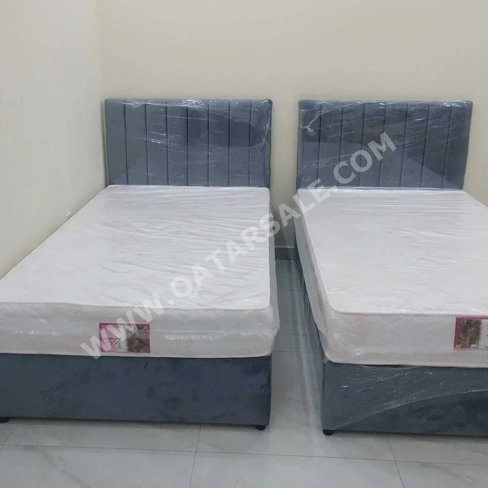 Beds - Single  - Gray  - Mattress Included  - With Bedside Table