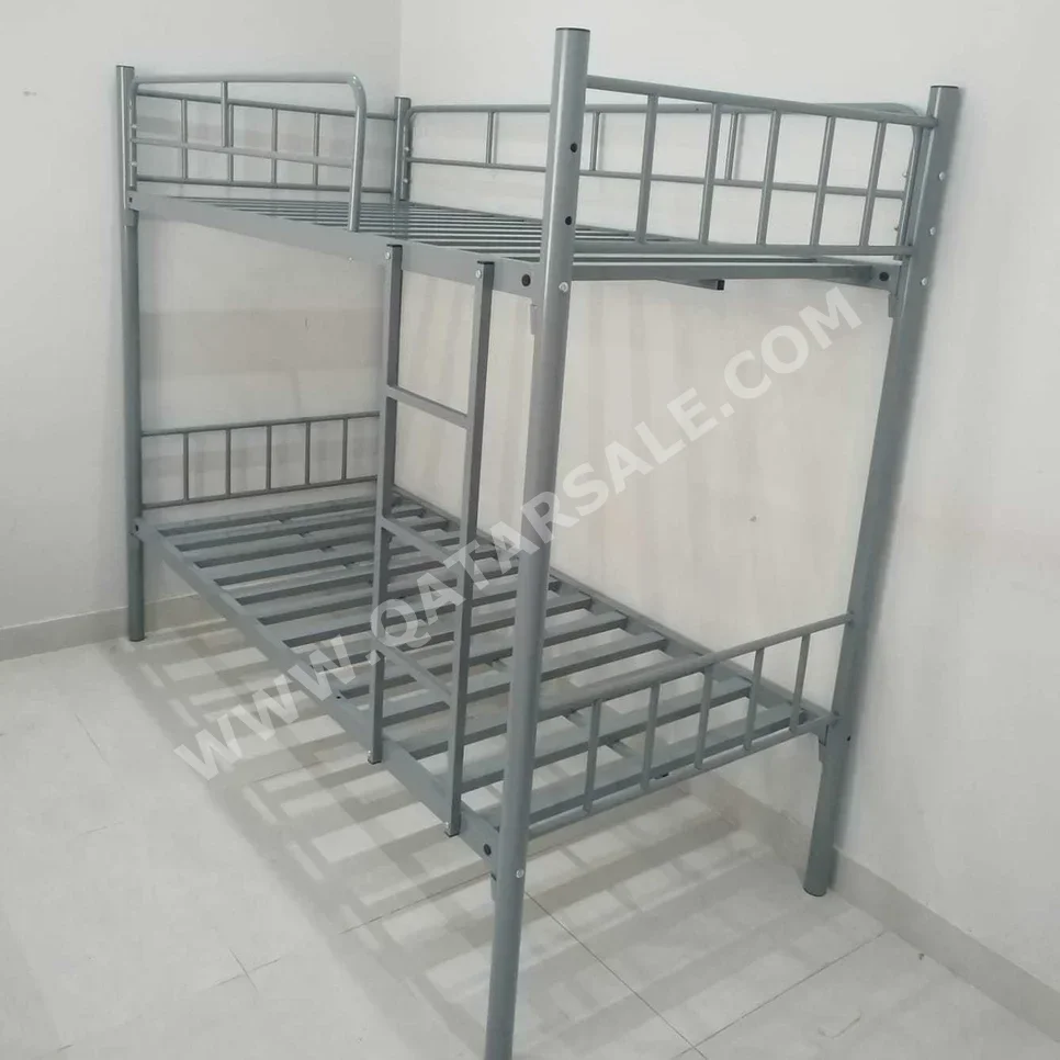 Beds - Double bunk  - Gray  - Mattress Included  - With Bedside Table