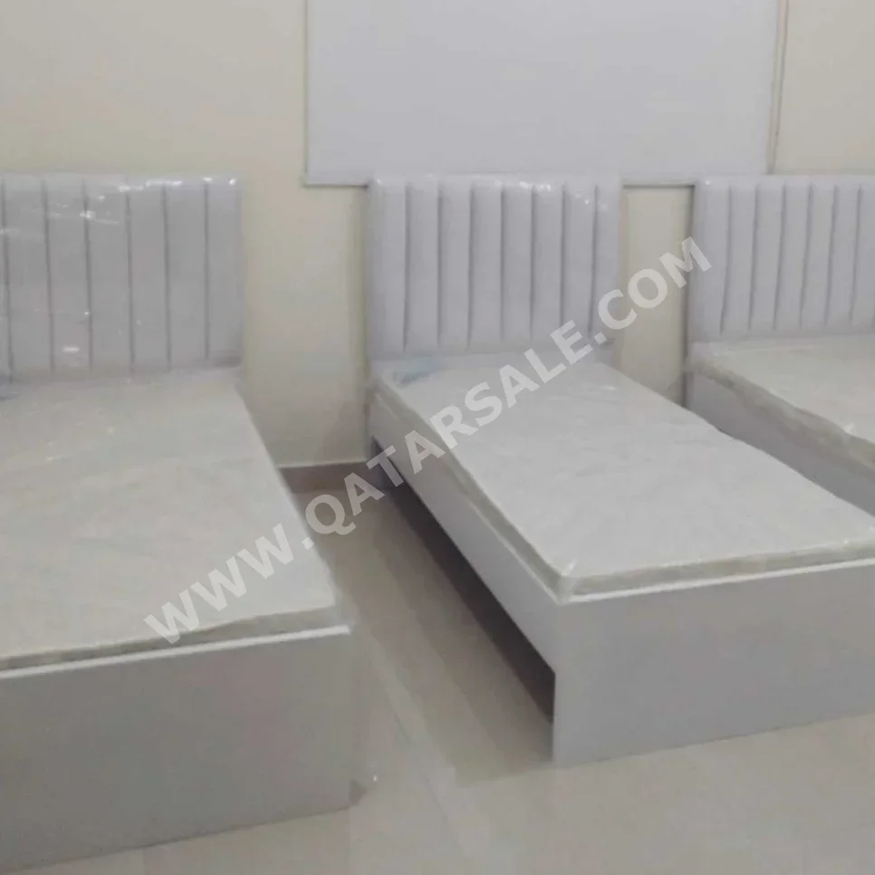 Beds - Single  - White  - Mattress Included  - With Bedside Table