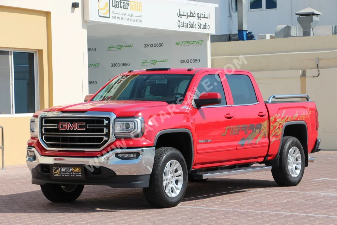 GMC  Sierra  SLE  2018  Automatic  63,500 Km  8 Cylinder  Four Wheel Drive (4WD)  Pick Up  Red