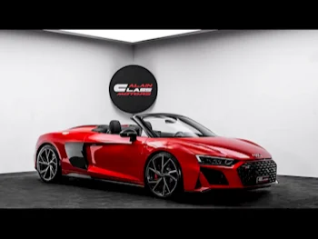 Audi  R8  Spyder V10  2023  Automatic  3,945 Km  10 Cylinder  Rear Wheel Drive (RWD)  Convertible  Red