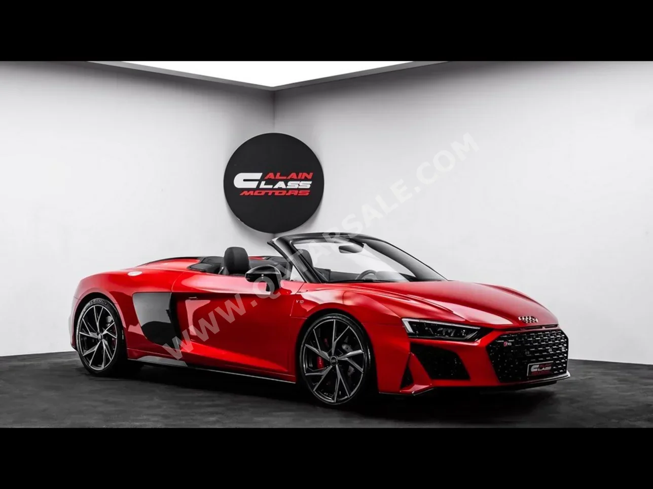 Audi  R8  Spyder V10  2023  Automatic  3,945 Km  10 Cylinder  Rear Wheel Drive (RWD)  Convertible  Red